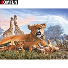 Homfun quadrado completo/broca redonda 5d diy pintura diamante "coleção animal" bordado ponto cruz 5d casa decoração presente a00280 2024 - compre barato