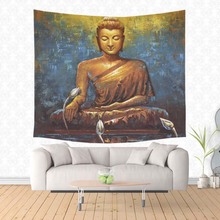 buddha Polyester Rectangle Tapestry DIY Wall Hanging Carpet Throw Yoga Mat Picnic Rug Home Bedroom Decoration 2024 - buy cheap