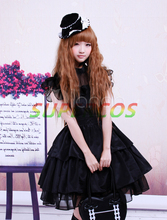 Free shipping! New! High quality! Rayon Sash Ruffles Gothic Lolita Dress 2024 - buy cheap