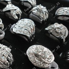 80 piezas al por mayor anillo de joyería lots top multi-strass anillos chapados en plata envío gratis BL156 2024 - compra barato