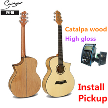 Guitar Acoustic Electric Steel-String 40 Inches A-Body Guitarra 6 Strings Folk Pop  Cutaway Wood Color High Gloss Pickup 2024 - buy cheap