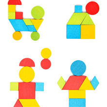 62 шт., деревянные геометрические головоломки для детей 2024 - купить недорого