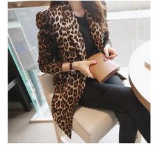 Newest Spring  Women Fashion Blazer Slim Full Leopard Print Suit Jacket Female One Button Outerwear Plus Size Blazers S-3Xl J863 2024 - buy cheap