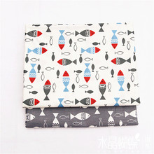 Syunss,Cartoon Abstract Fish Printed Cotton Fabric DIY Tissue Patchwork Telas Sewing Baby Toy Bedding Quilting Tecido The Cloth 2024 - buy cheap