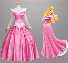 Free shipping adult women halloween party  S-XL  pink  sleeping beauty cosplay Costume dress adult role-palying 2024 - buy cheap