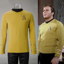 Camisa de Star Trek, disfraz de la serie original del capitán Kirk, uniforme amarillo, para Halloween y Cosplay 2024 - compra barato