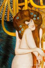 Pinturas en oro de Gustav Klimt para mujer, lienzo pintado a mano, arte de alta calidad 2024 - compra barato