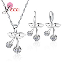 African Fruit Jewelry Sets For Lady 925 Sterling Silver AAA++ Cubic Zirconia Rhinestone Necklace Earrings Set Femme 2024 - buy cheap