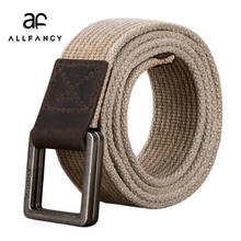 Men's double ring pin buckle waistband durable cotton Tactical Belts for Male Top Men Strap double layer canvas pure cotton belt 2024 - buy cheap