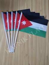 KAFNIK-Bandera de Jordan hand, 5 uds., 14x21cm, bandera nacional de mano con poste para decoración publicitaria, envío gratis 2024 - compra barato