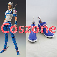 JoJo's Bizarre Adventure Johnny Joestar Blue Cosplay Shoes Boots Halloween Party Cosplay Costume Accessory 2024 - buy cheap