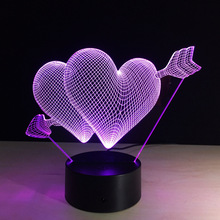 Bluetooth speaker arrow pierced heart 3d stereo led intelligent Remote Control acrylic product valentine's day creative gift B03 2024 - buy cheap