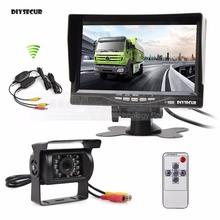 DIYSECUR inalámbrico HD de 7 pulgadas Monitor de coche TFT LCD de pantalla inversa Pantalla de monitor de vista trasera + HD CCD de visión trasera cámara de coche 2024 - compra barato