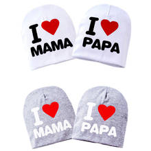 Boy Girl Child Born Hat Cap Beanie LOVE Heart Baby Beanies Toddler Kids MAMA/PAPA Knitted Cotton Warm Beanie 2024 - buy cheap