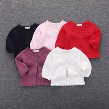 Baby Girls Knit Carding 2019 Candy Color Clothing Kids Children Knitted Jacket Long Sleeve Girls Sweaters LZ046 2024 - buy cheap