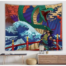 Retro japonês-estilo onda tapeçaria parede pendurado fazenda bar casa dormitório arte decoração fotografia pano de fundo hippie tapeçaria cobertor 2024 - compre barato