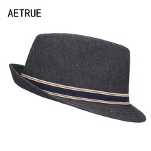 Aetrue novo chapéu de fedoras masculino, chapéu de feltro para mulheres, chapéus para homens, gorros, chapéu de igreja, aba larga, moda panamá 2024 - compre barato