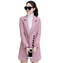 2019 nueva versión coreana del otoño e invierno chaqueta de abrigo de lana gruesa Ni ropa grande de mujer larga sección 2024 - compra barato