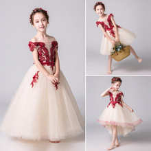 Grace Flower Girl Dresses Tulle 2019 Beading Appliqued Pageant Dresses For Girls Party party beauty pageant performance dress 2024 - buy cheap