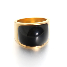 Beautiful Gold Black Engagement rings for women mens wedding jewelry big crystal stone ring stainless steel Crystal Jewelry 2024 - buy cheap