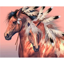 Diamond Painting Full Drill square/round Feathers And Horses Mosaic DIY Diamond Painting Cross Stitch Embroidery Home Decor 2024 - buy cheap