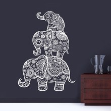 Vinyl Art Wall Decal Waterproof Stickers Elephant India Mandala Buddha Elaphant Mandala Symbol Wall Decor Vinyl LX339 2024 - buy cheap