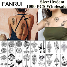 FANRUI 1000 Pieces Wholesale Fake Tattoo Temporary 10x6cm Gun Lip Bulb Tatoo For Men Women Body Arm Neck Art 3D Tattoo Stickers 2024 - buy cheap