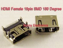 100pcs HDMI Female Jack 19pin Connector SMTSMD 180 Degree free shipping 2024 - buy cheap