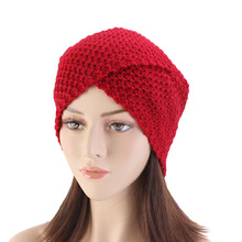 Novo beanie de malha feminino bandana crochê headwrap luxo divas inverno malha turbante cabeça envoltório torção hijab turbante 2024 - compre barato