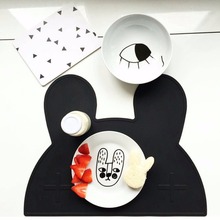 Silicone Placemat Lovely Bear Bunny Rabbit Car Kids Baby Heat Resistant Pad Coaster BPA Free Waterproof Tableware Portable Mat 2024 - buy cheap