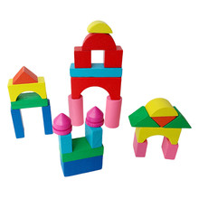 Kid Wooden Mini Castle Building Blocks Geometric Shape Educational Toys Game Environment Friendly 26pcs/set 2024 - buy cheap