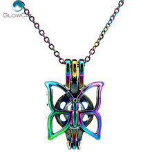 C515 COLORS  butterfly wings Necklace Pendant Aroma Essential Oil Diffuser Locket Necklace 2024 - buy cheap