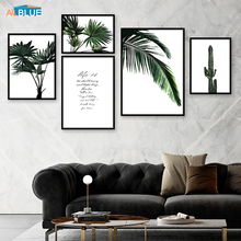 Green Leaves Poster Nordic Style Quotes Wall Art Prints Paintings For Living Room Wall Decoration Pictures Minimalist Home Decor 2024 - buy cheap