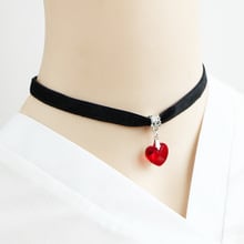 Moda New Black Velvet Gargantilha Colar Para As Mulheres Coração Pingente De Cristal Gótico Fita Chocker Colar Feminino Jóia Do Casamento 2024 - compre barato