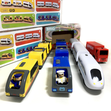 w128 Kids Electric Train Toys Magnetic Slot Electric Train with Carriages Wood Toy FIT track Brio wooden track Multiple options 2024 - buy cheap