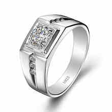 Real Sterling 925 Silver Jewelry Simple Rings For Men Luxury Fine Jewelry Bridegroom Wedding Engagement Ring Anillos Love-039 2024 - buy cheap