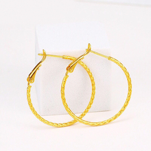 MxGxFam Round Tiny Circle Hoop Earrings 3 cm For Women Jewelry no Stone 24 k Pure Gold Color Europe Fashion From XP 2024 - buy cheap