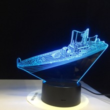 Destroy Ship 3D LED Night Light Table Lamp Acrylic Bulbing Optical Illusion Lumineuse Baby Sleeping Lighting Room Home Decor 2024 - compre barato
