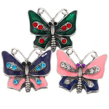 10pcs/lot New Snap Jewelry 18mm Butterfly Snap Buttons Fit DIY Snap Bracelets Necklaces For Girl Charms Gift 2024 - buy cheap