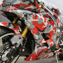 Red Black White Camo Vinyl Stickers Scooter Car Hood Roof Boat Decal Camouflage Film Wrap With Air Bubble 2024 - buy cheap