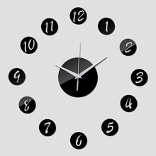 2019 nuevo gran reloj de pared real reloj de diseño moderno relojes de espejo cristal balcón/Patio de cuarzo acrílico envío gratis 2024 - compra barato