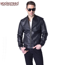 MAPLESTEED Men Genuine Leather Jacket 100% Real Cowhide Sheepskin Black Short Men's Leather Coat Spring Autumn Male Jaqueta M052 2024 - buy cheap
