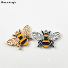 Colgante de aleación de abeja GraceAngie 8 Uds., pulsera creativa de Color dorado y plateado hecha a mano, accesorios de joyería DIY 2024 - compra barato