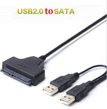 100pcs USB2.0 USB 2.0 to SATA Serial ATA 15+7 22P 22Pin connector Adapter Cable For 2.5" HDD Laptop Hard Drive with USB power 2024 - buy cheap