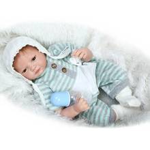 22 Inch Silicone Reborn Doll Lifelike Soft Silicone Reborn Fashion Gift Newborn Babies Kids Toys Children New Year Gifts 2024 - buy cheap