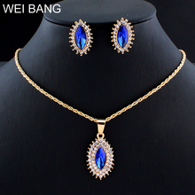 weibang  Pendant Earrings Jewelry Set For Glamor Women's Clothing Accessories Red / Blue dropshipping 2024 - buy cheap