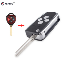 Keyyou carcaça de chave remota dobrável veicular modificada, 4 botões, capa para toyota camry avalon camry matrix rav4 toy43 invólucro de chave de lâmina 2024 - compre barato