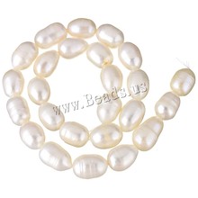 Cuentas de Perlas de agua dulce de arroz cultivado, hilo blanco Natural de 12-16mm, aproximadamente 0,8mm, vendida por alrededor de 16 pulgadas 2024 - compra barato