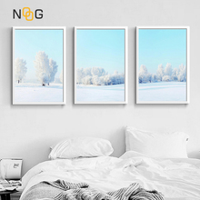 NOOG, скандинавский стиль, пейзаж, постер, печать, белый снег, дерево, настенная живопись, холст, Настенная картина для гостиной, домашний декор 2024 - купить недорого