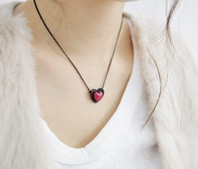 Pingente formato de coração duplo 3d vermelho, 30 pingentes colar estereoscópico batimento geométrico para mulheres amor presente colar jóias 2024 - compre barato